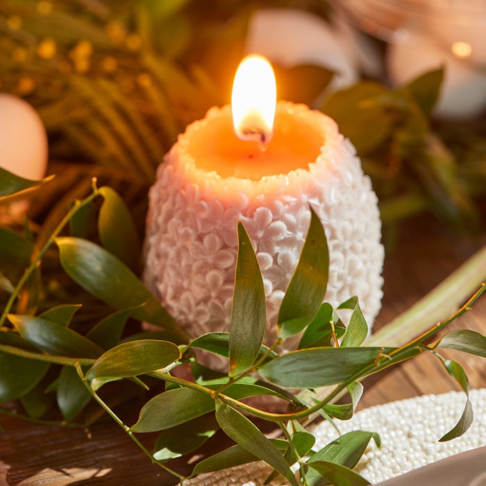 Riviera Maison flowers candle, flax
