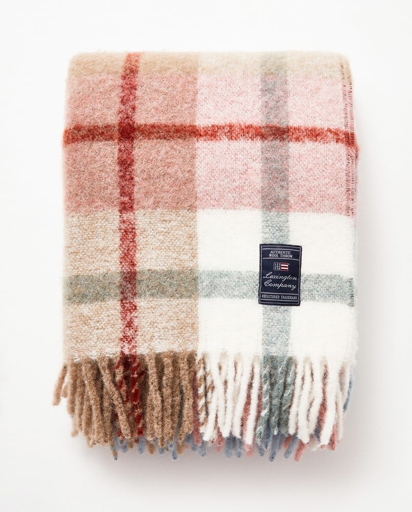 Lexington ruudullinen mohair peite, 130x170