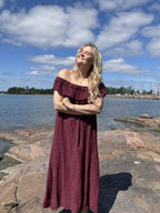 Peura Collection Lisa pellavamekko, viininpunainen
