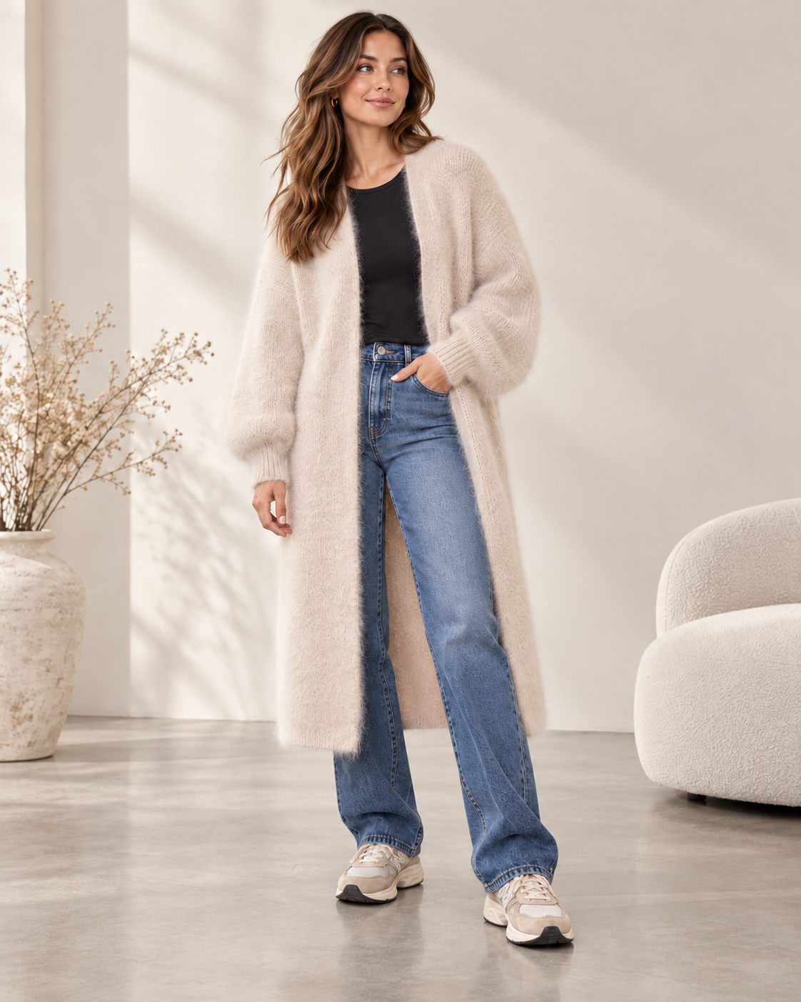Jörlevik of Sweden Venezia mohair neuletakki, beige