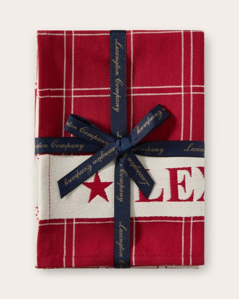 Lexington cotton jaquard kitchen towel- keittiöpyyhesetti, red/White