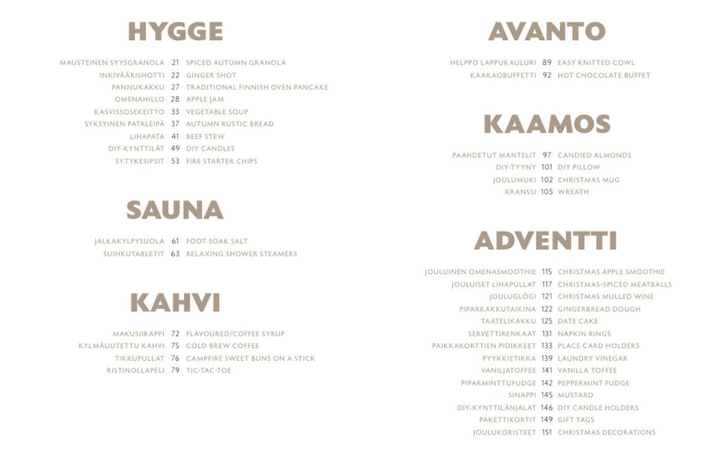 Suomalainen hygge- how to survive kaamos-  tablebook