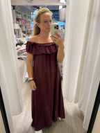 Peura Collection Lisa pellavamekko, viininpunainen