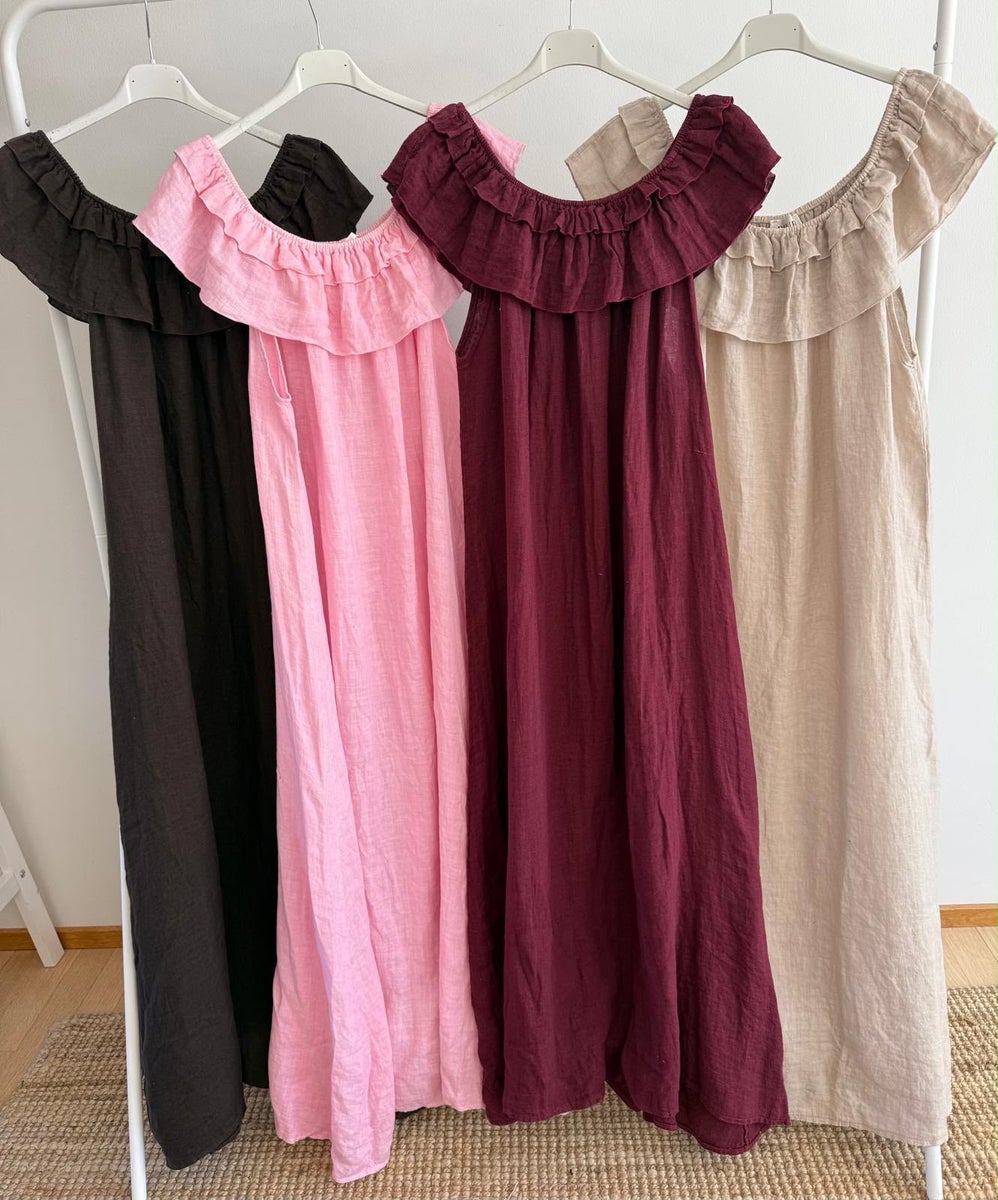 Peura Collection Lisa pellavamekko, viininpunainen